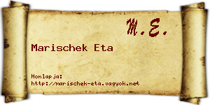 Marischek Eta névjegykártya